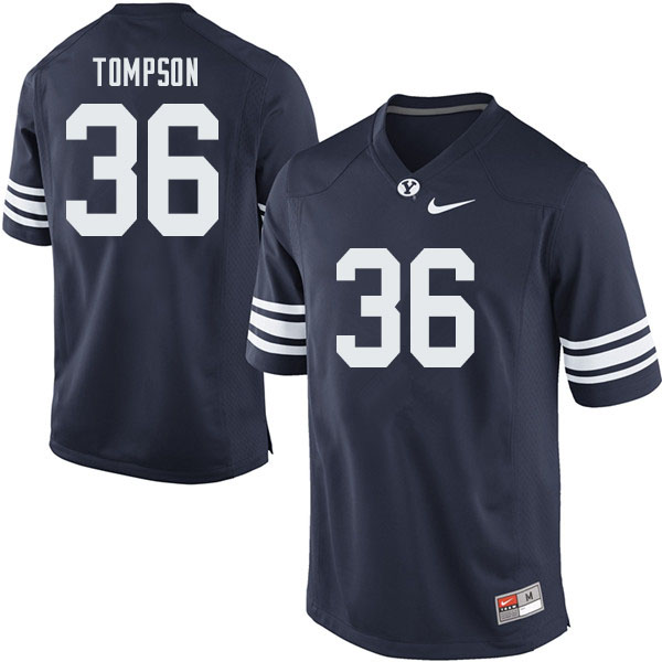 Men #36 Colin Tompson BYU Cougars College Football Jerseys Sale-Navy